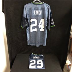 SEATTLE SEAHAWKS FOOTBALL JERSEY LOT (LYNCH/ THOMAS)