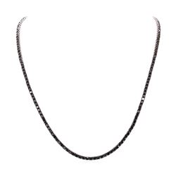 23.05 ctw Black Diamond Necklace - 14KT White Gold