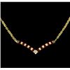 Image 2 : 1.70 ctw Ruby and Diamond Necklace - 18KT Yellow Gold