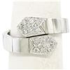 Image 1 : 18kt White Gold 0.30 ctw Diamond Flexible Bar Link Wrap Ring