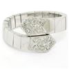 Image 2 : 18kt White Gold 0.30 ctw Diamond Flexible Bar Link Wrap Ring