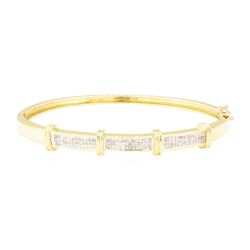 1.70 ctw Diamond Bangle Bracelet - 14KT Yellow Gold