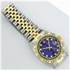 Image 7 : Rolex Mens 2 Tone 14K Blue Vignette String Pyramid Diamond Datejust Wristwatch