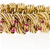 Image 4 : TIFFANY & CO. 18k Gold Wire 3.60 ctw Fine Round Ruby Statement Bracelet