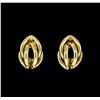 Image 1 : Braided Shell Shaped Post Earrings - Gold Plated