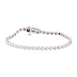 0.60 ctw Diamond Tennis Bracelet - 14KT White Gold