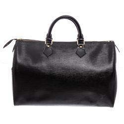 Louis Vuitton Black Epi Leather Speedy 35 Bag