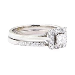 0.67 ctw Diamond Ring And Attached Band - 14KT White Gold