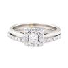 Image 2 : 0.67 ctw Diamond Ring And Attached Band - 14KT White Gold
