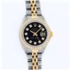 Image 2 : Rolex Ladies 2 Tone 14K Black Diamond Bezel & 1 ctw Bezel Datejust