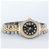 Image 4 : Rolex Ladies 2 Tone 14K Black Diamond Bezel & 1 ctw Bezel Datejust