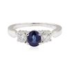 Image 2 : 2.01 ctw Sapphire and Diamond Ring - Platinum