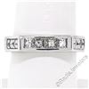 Image 4 : 14kt White Gold 0.71 ctw Princess and Round Diamond Squared Band Ring