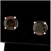 Image 7 : 14k White Gold 3.28 ctw Round Garnet  Simple 7.06mm Stud Earrings
