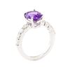 Image 4 : 3.10 ctw Amethyst and Diamond Ring - 14KT White Gold