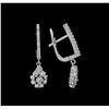 Image 2 : 0.85 ctw Diamond Earrings - 14KT White Gold