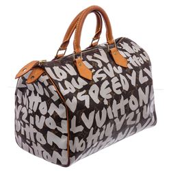 Louis Vuitton Gray Graffiti Monogram Canvas Leather Stephen Sprouse Speedy 30 cm