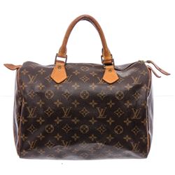 Louis Vuitton Monogram Canvas Leather Speedy 30 cm Bag