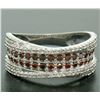 NEW Ladies 14k Gold 1.00 ctw Round White & Brown Diamond Wide Crossover Band Rin