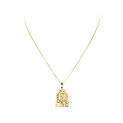 Religious Motif Pendant and Chain - 14KT Yellow Gold