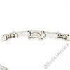 Image 9 : 14kt White Gold 1.20 ctw Round Diamond Cluster and Brushed Link Tennis Bracelet