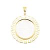 Image 1 : Mother of Pearl Coin Pendant - 14KT Yellow Gold