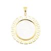 Image 1 : Mother of Pearl Coin Pendant - 14KT Yellow Gold