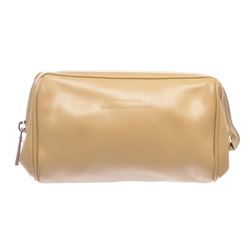 Strenesse Gabriele Strehle Beige Leather Makeup Case