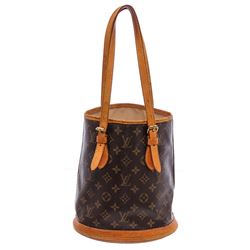 Louis Vuitton Monogram Canvas Leather Petit Bucket PM Bag