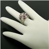 Image 8 : 14K White Gold 2.10 ctw Diamond & Ruby Cluster Daisy Twisted Wire Cocktail Ring