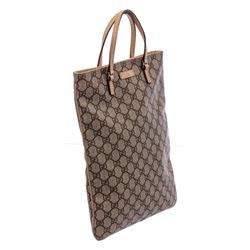 Gucci Brown Coated Canvas Leather GG Plus Mini Tote Bag