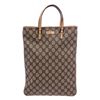 Image 2 : Gucci Brown Coated Canvas Leather GG Plus Mini Tote Bag