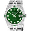 Image 1 : Rolex Women Midsize 31mm Green Diamond Lugs & Emeralds Datejust Wristwatch