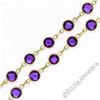 Image 1 : 14kt Yellow Gold 10.50 ctw Round Checkerboard Amethyst by the Yard Chain Bracele