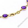 Image 5 : 14kt Yellow Gold 10.50 ctw Round Checkerboard Amethyst by the Yard Chain Bracele