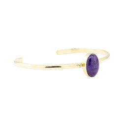 3.00 ctw Sugilite Cuff Bracelet - 14KT Yellow Gold