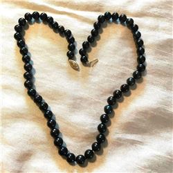 6mm Round Black Cultured Pearls 17" Necklace