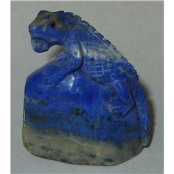 166.7ct Natural Afganistan Lapis Iguana Gemstone Carving
