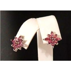 1.64ct Rhodolite Garnet Sterling Silver Earrings