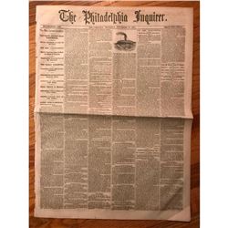 1861 Early Civil War Newspaper, The Philadelphia Inquirer, Beaufort, Port Royal, Hilton Head Island