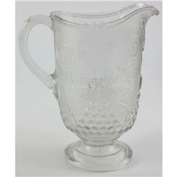 c1890 Spanish American War Pressed Glass Pitcher