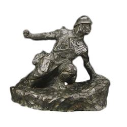 c.1918 WWI Signed Bronze Sculpture