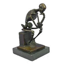 After Rodin, Skeleton Thinker Bronze Sculpture