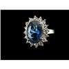 Image 1 : Princess Diana-Style Blue Crystal Princess Ring