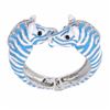 Image 1 : Dual Zebra Eneamel & Crystal Bangle Cuff Bracelet