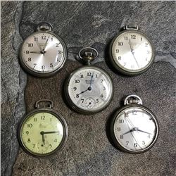 Hobbyist Group of Mid-century Westclox Pocket Ben Pocketwatches for Parts, Repair
