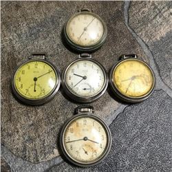Hobbyist Group of Mid-century Westclox Pocket Ben Pocketwatches for Parts, Repair