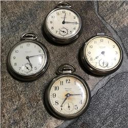 Hobbyist Group of Mid-century Westclox Scotty Pocket Watches for Repair, Parts