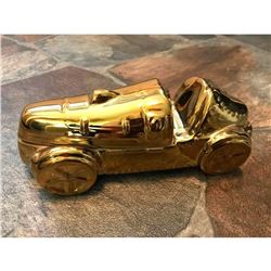 Gilt Ceramic Race Car Trinket Jewel desk Accessory Box