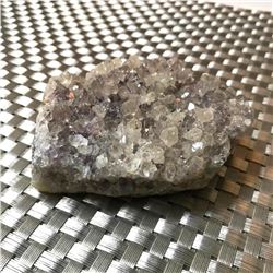 Beautiful Gray & Purple Amethyst Quartz Crystal Cluster Geode